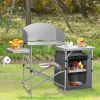 Outdoor BBQ Portable Grilling Table with Windscreen Bag