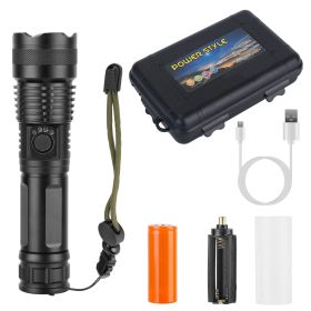 Tactical LED Flashlight Zoomable Rechargeable Search Light Torch 50000LM with 5Modes SOS Night Light For Night Walking Adventures (Type: Flashlight)