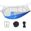 2 Persons Hammock 600LBS Max Load with Mosquito Net Outdoor Hiking Camping Hommock Portable Nylon Swing Hanging Bed
