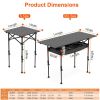 Portable Folding Camping Table With Adjustable Height Rustproof Carbon Steel Foldable Roll-Up Camping Table for Picnic Camping Hiking Beach BBQ