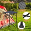 Portable Folding Camping Table With Adjustable Height Rustproof Carbon Steel Foldable Roll-Up Camping Table for Picnic Camping Hiking Beach BBQ