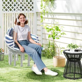 Hammock Swing Chair (Option: Blue, White-830x830x60 mm)