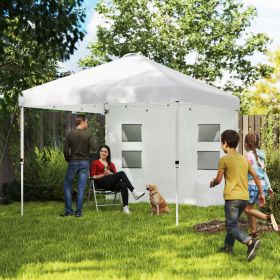 10' x 10' Pop Up Canopy Tent w/ Sidewall (Option: White-1190x225x225 mm)